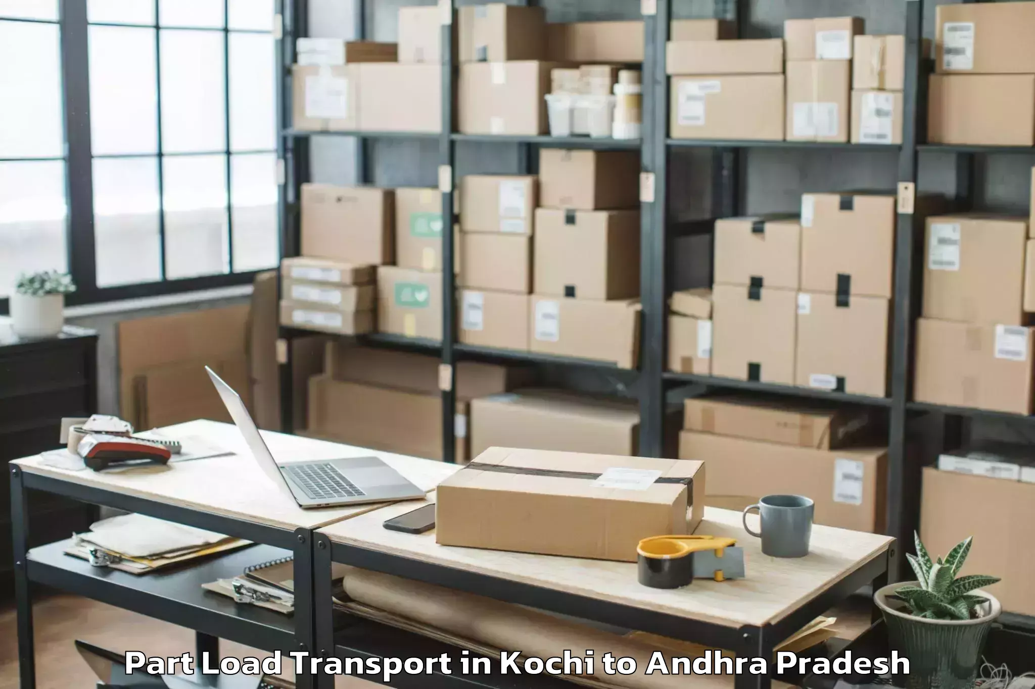 Top Kochi to Bapulapadu Part Load Transport Available